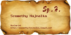 Szemethy Hajnalka névjegykártya